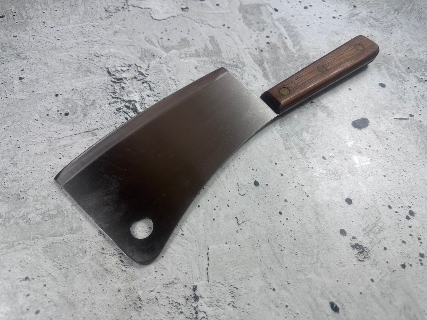 Vintage LamsonSharp Pro Butcher Cleaver Knife 180mm High Carbon Steel Made in USA 2118