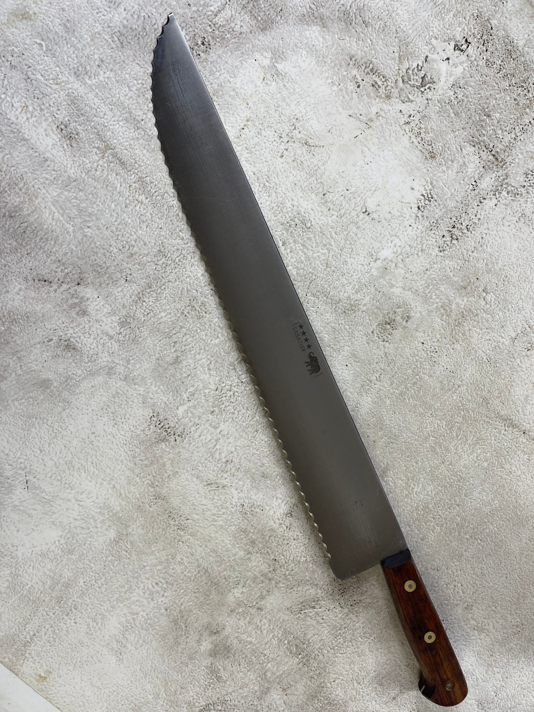 Vintage Sabatier 4 Stars Elephant Chef Serrated  380mm Knife Made in France 🇫🇷 1785