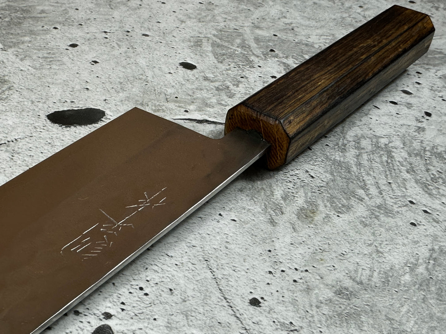 Masutani Kokuryu Tsutime Gyuto 180mm  VG1 Steel Oak Handle