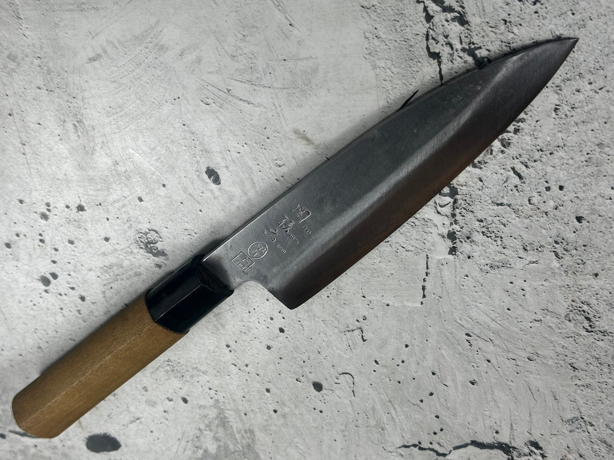 Vintage Seki Magoroku Funayuki  Knife 150mm Carbon Steel Magnolia Wood Handle  2262