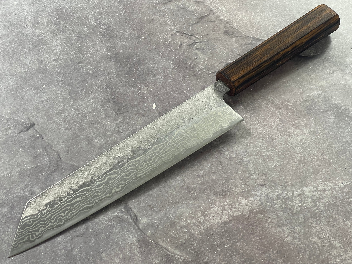 Tsunehisa 440c Damascus Nashiji Kiritsuke 210mm Oak Handle Made in Japan 🇯🇵