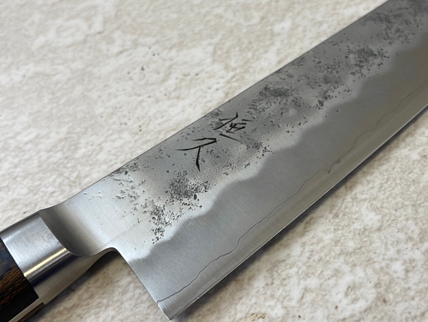 Tsunehisa G3 Nashiji Brown Santoku 180mm - Made in Japan 🇯🇵 With Bolster