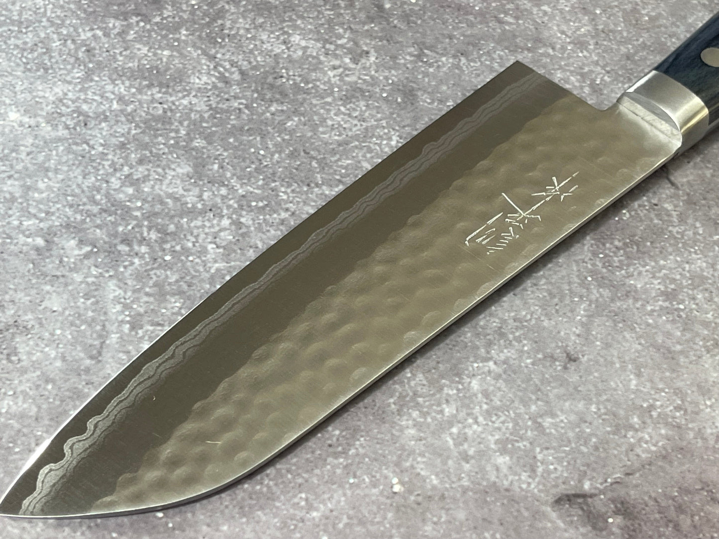Masutani Kokuryu Santoku 170mm Blue Pakkawood Handle