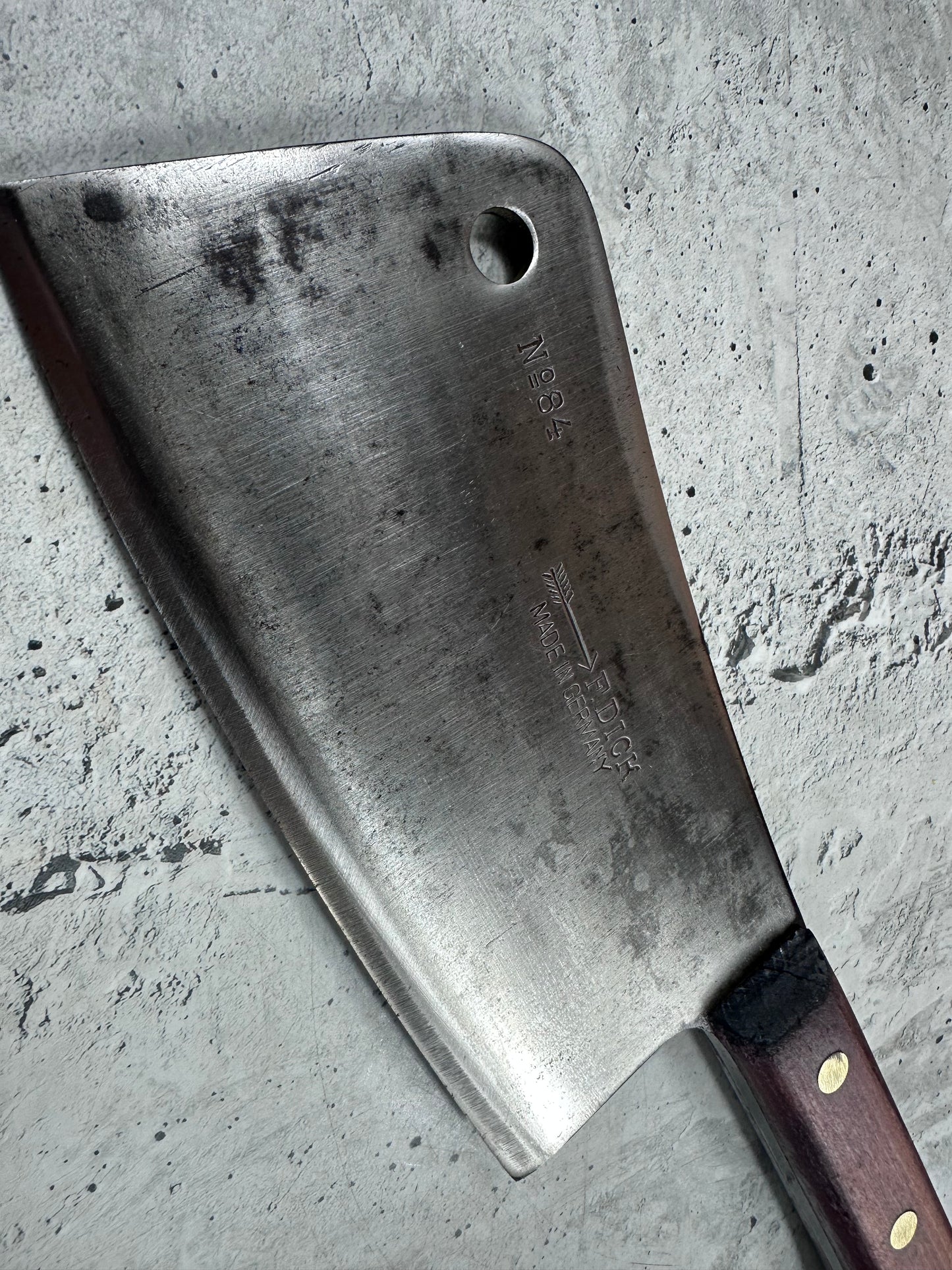 Vintage F. Dick Cleaver Knife N84 205mm Carbon Steel Made in Germany 2101