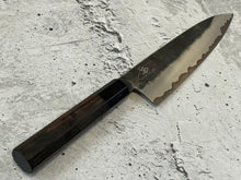 Load image into Gallery viewer, SanMai Stainless &amp; Copper Gyuto Knife 200mm Kurouchi Etched, Vietnamese Ebony Handle