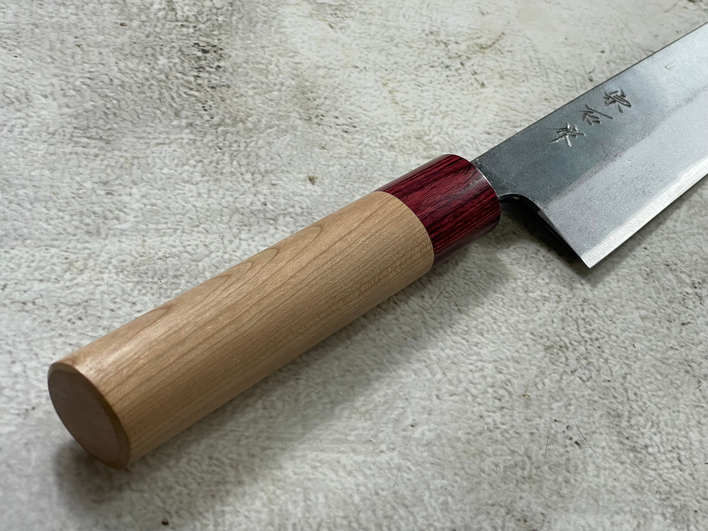 Muneishi Aogami 2 Iron Clad Kiritsuke 180mm Kurouchi Finish