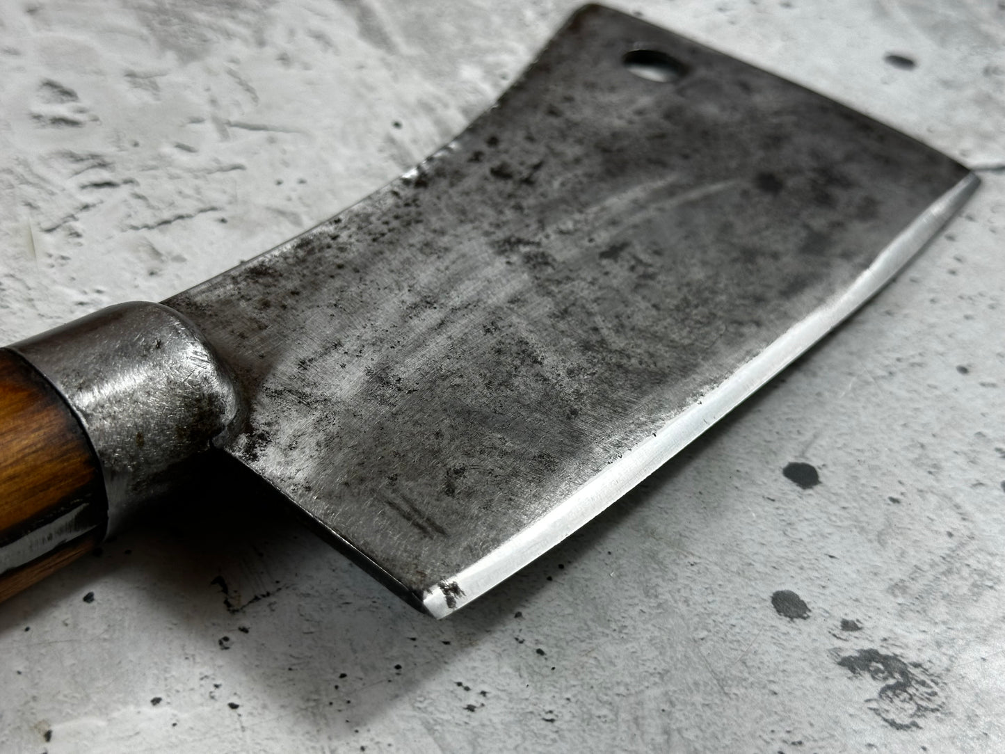 Vintage Foster Bros Butcher Cleaver Knife 180mm  Carbon Steel Blade Made in USA 🇺🇸 1996