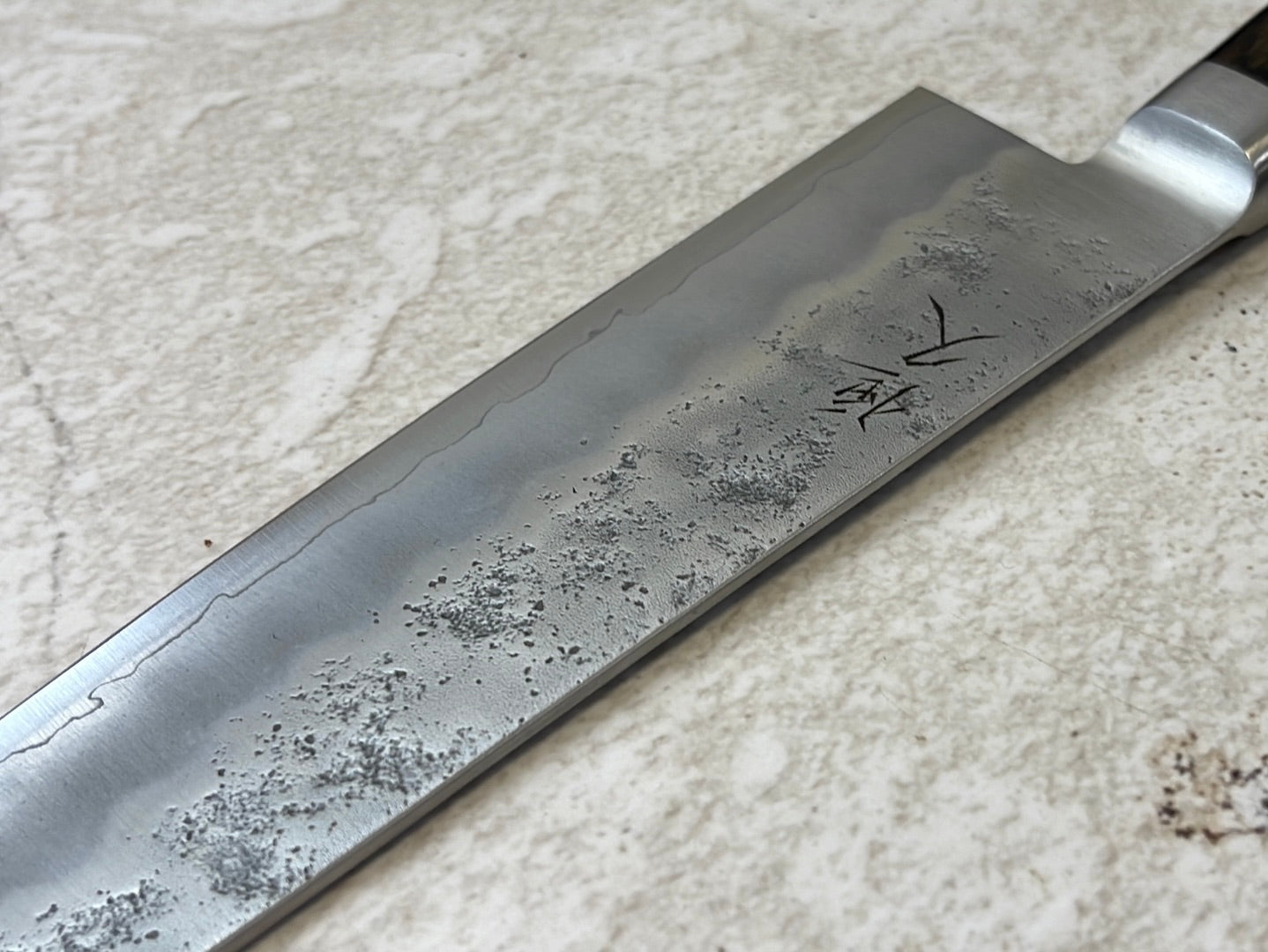 Tsunehisa G3 Nashiji Brown Santoku 180mm - Made in Japan 🇯🇵 With Bolster