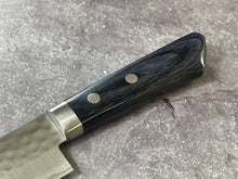 Load image into Gallery viewer, Masutani Kokuryu Ko-Santoku 130mm Blue Pakkawood Handle