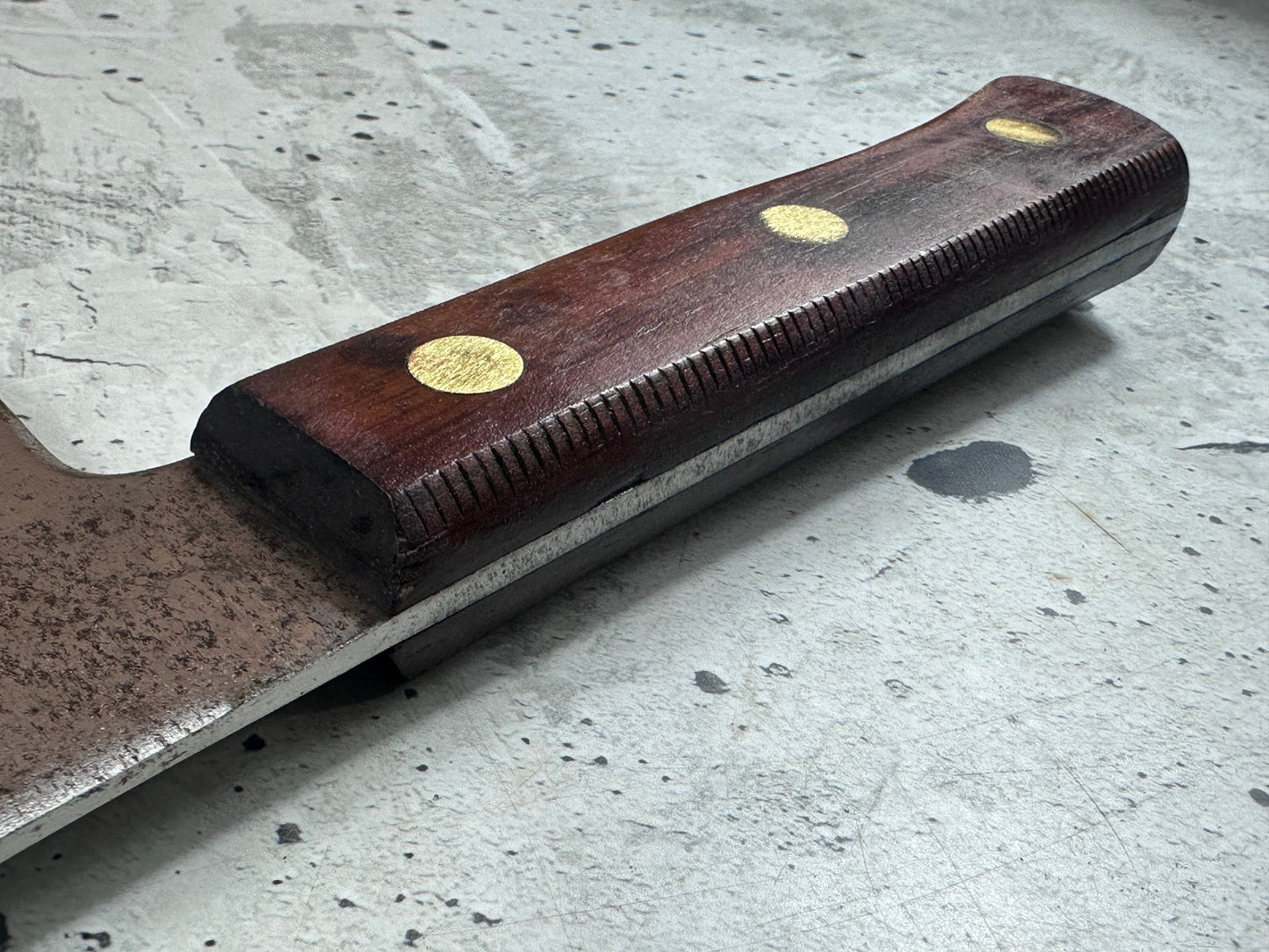 Vintage Dexter Butcher Cleaver Knife 180mm High Carbon Steel Made in USA 2106