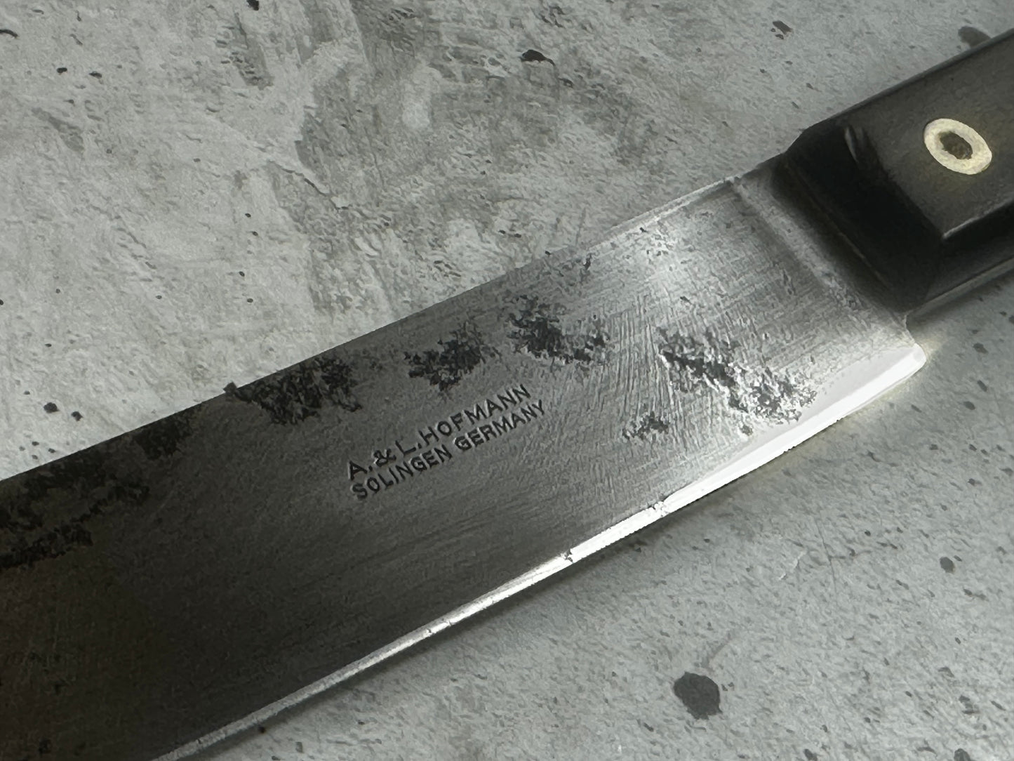 Vintage A. & L. Hofmann Butcher Knife 260mm  Carbon Steel Blade Made in German 2001