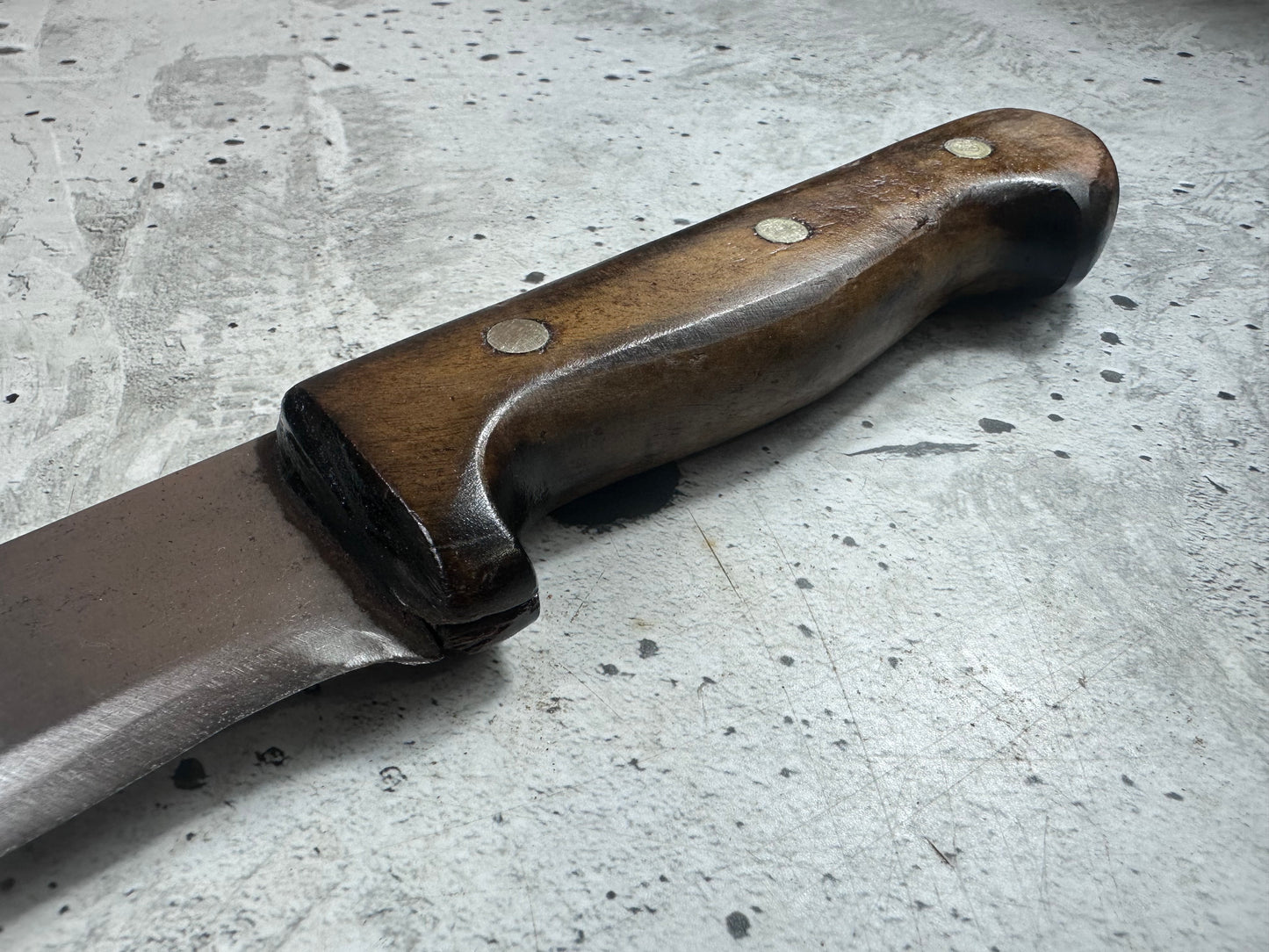 Vintage Gustav Emil Ern Butcher Knife 300mm Carbon Steel Made in Germany 2110