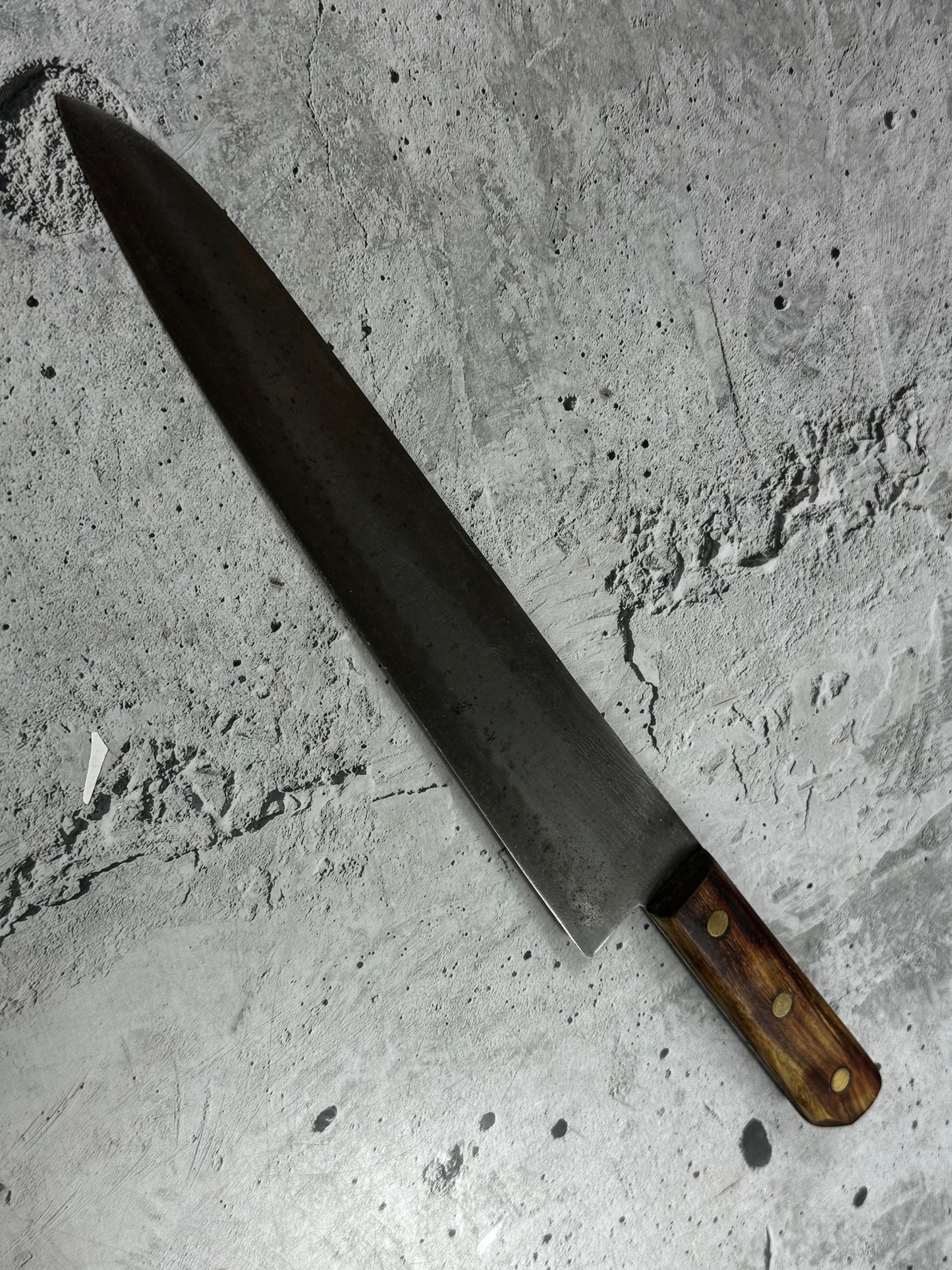 Vintage Japanese Gyuto Knife 270mm Carbon Steel  Made in Japan 2017