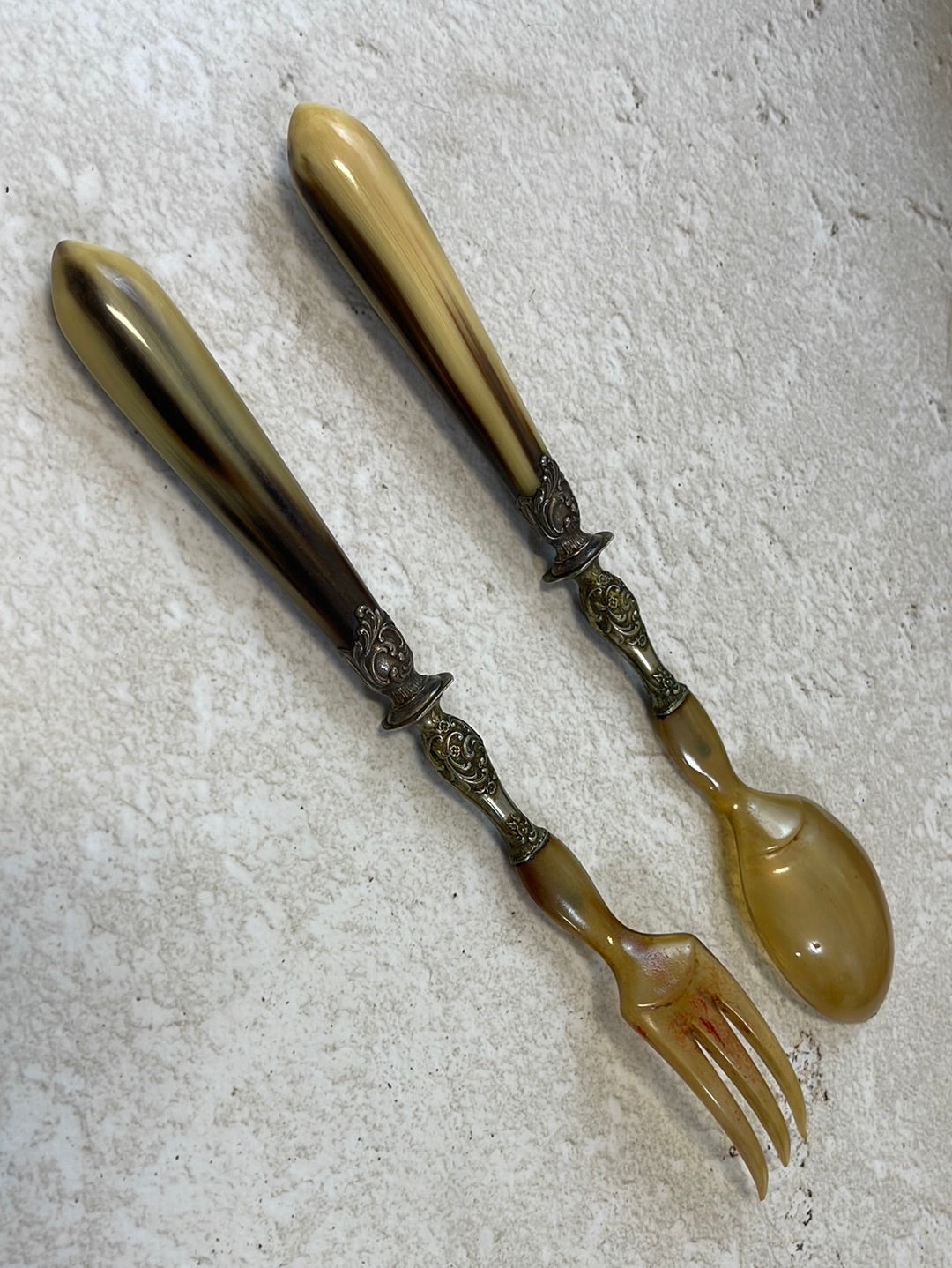 Vintage Salad and Carving Knife Set Made in France 🇫🇷 Carbon Steel 1412