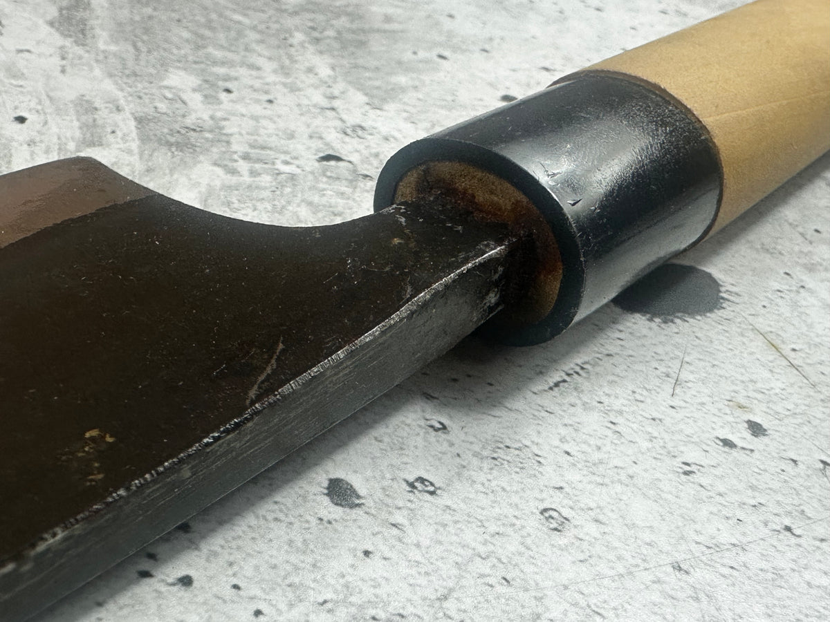 Vintage Tanegashima Deba Knife 180mm Carbon Steel Timber Handle 2271