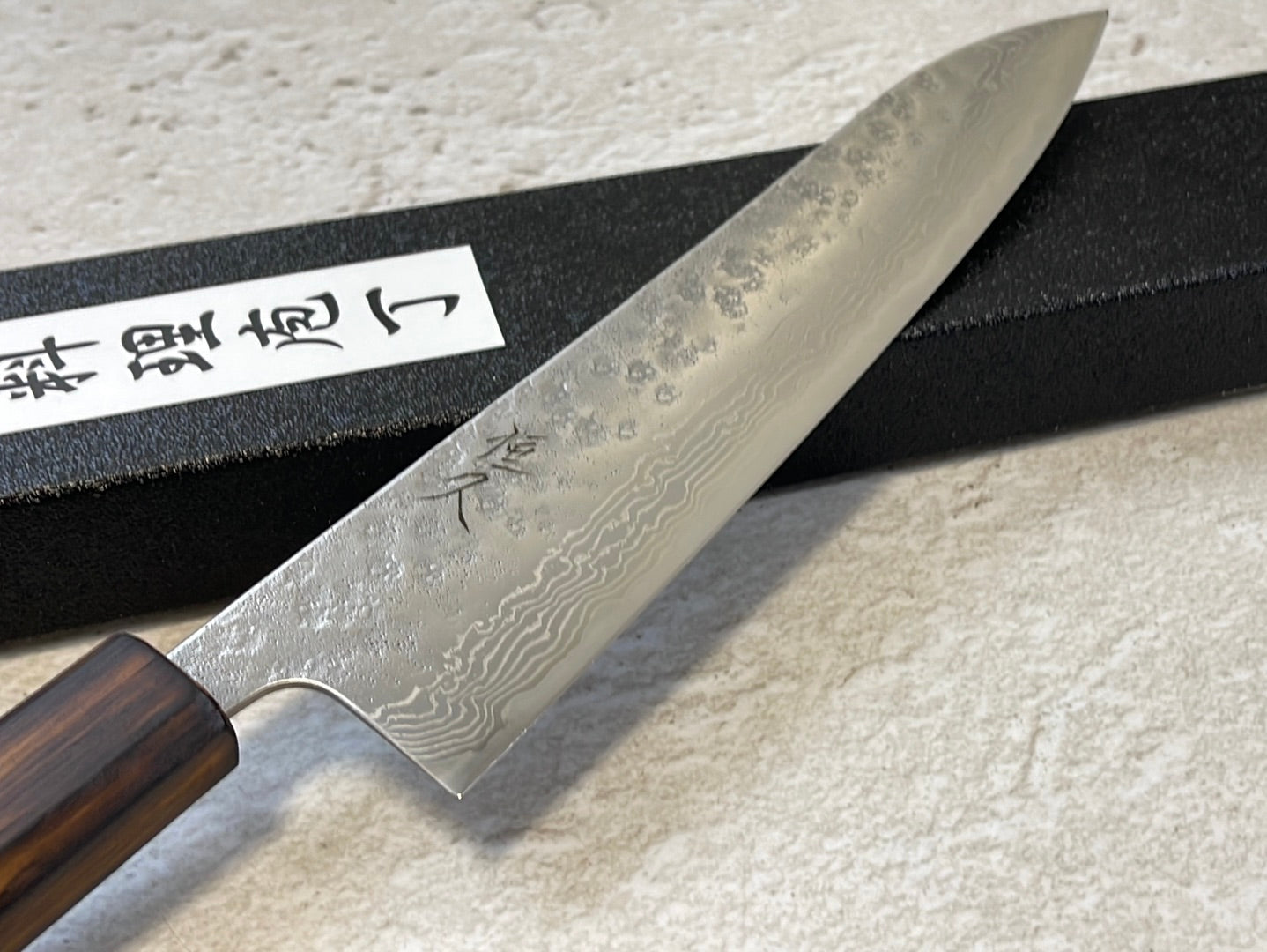 Tsunehisa 440c Damascus Nashiji Gyuto 210mm Oak Handle Made in Japan 🇯🇵