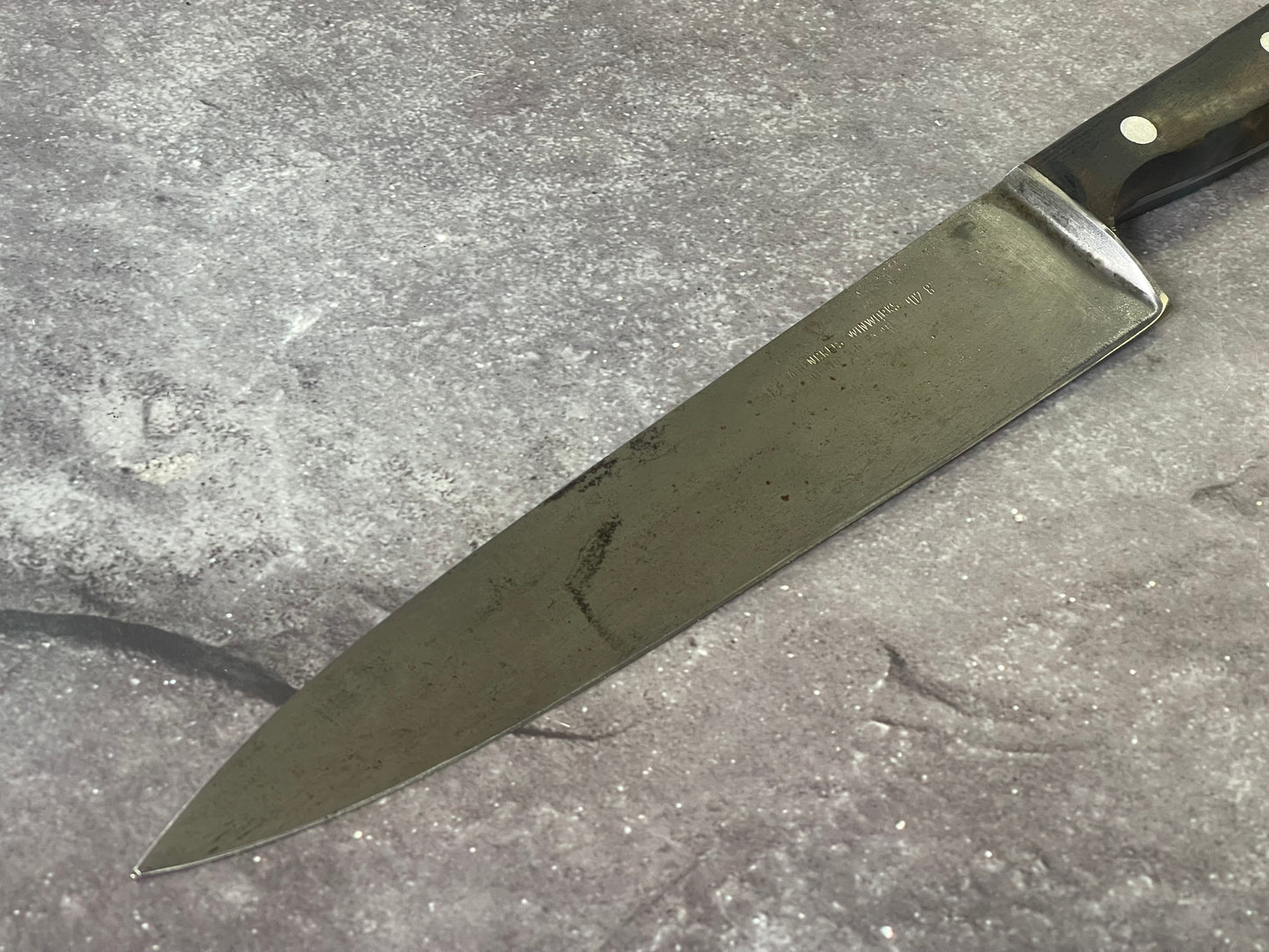 Vintage J. A. Henckles Twinworks Chef Knife 20cm Carbon Stell Made in German 🇩🇪 1618