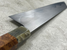 Load image into Gallery viewer, Keskin Migaki Kiritsuke 230mm Amboyna Burl &amp; Blonde Buffalo Horn with sheath