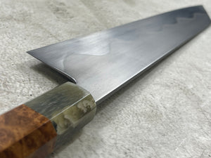 Keskin Migaki Kiritsuke 230mm Amboyna Burl & Blonde Buffalo Horn with sheath