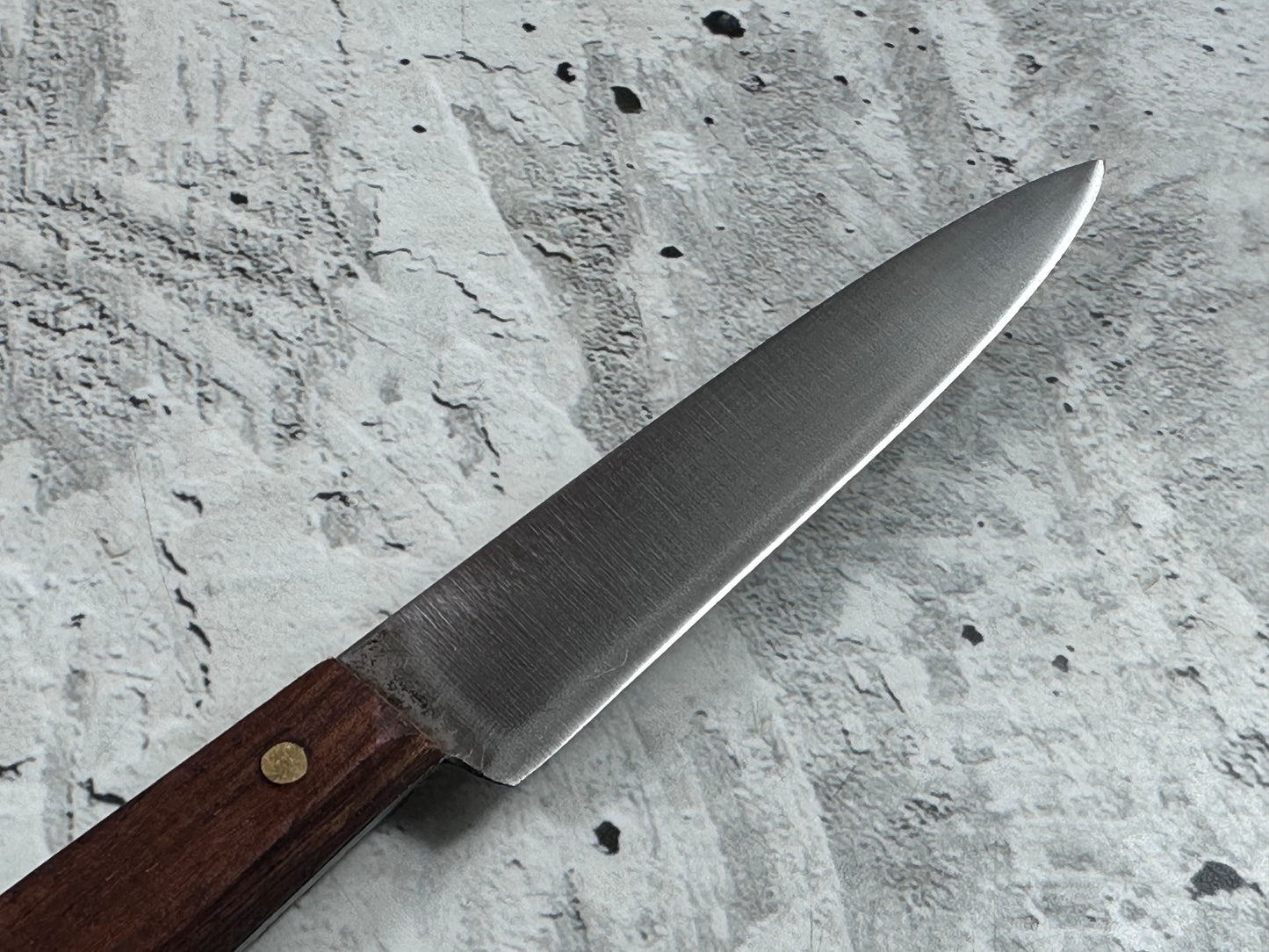 Vintage French Paring Knife 80mm Inox Steel Wood Handle 2223