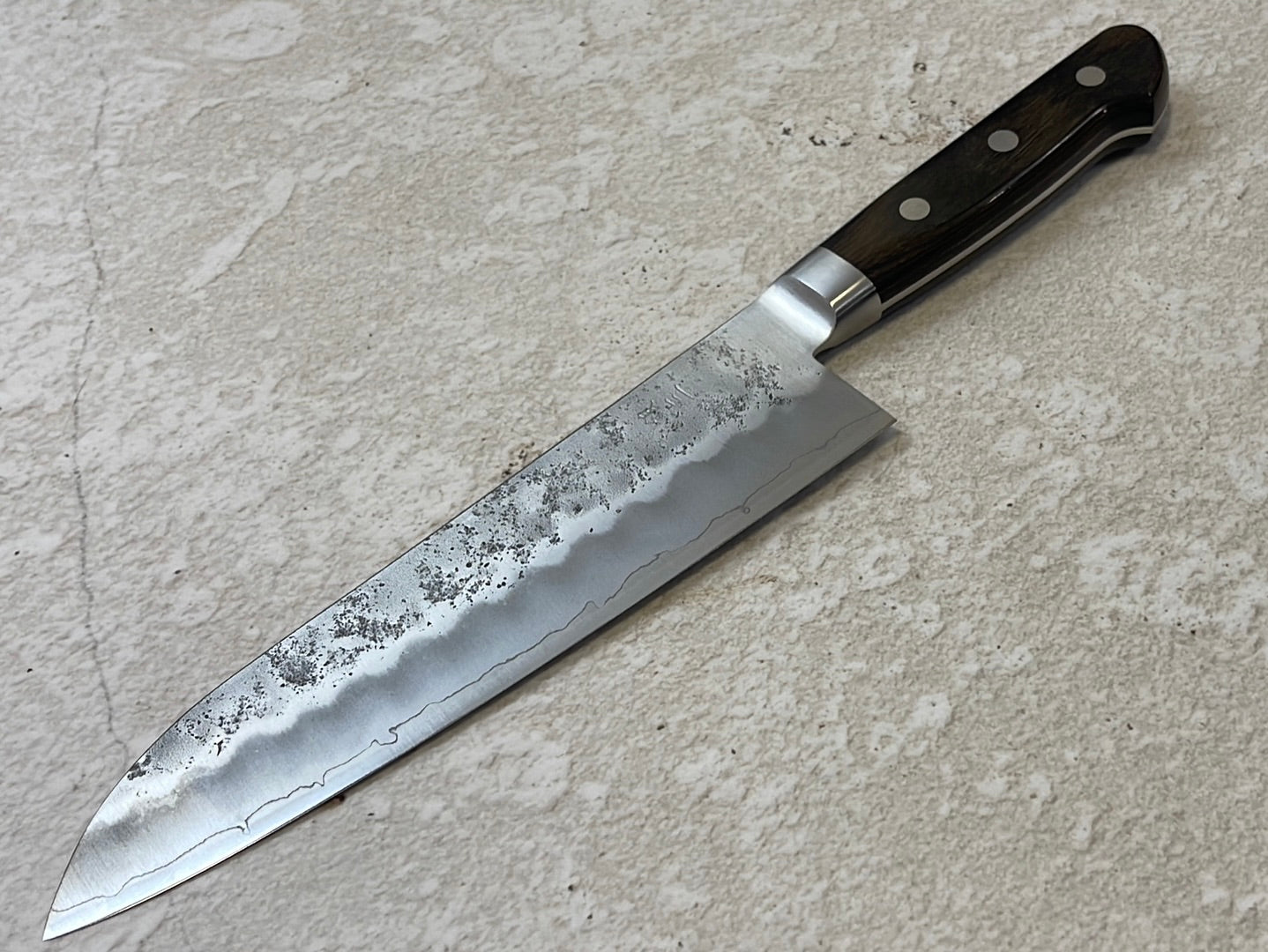 Tsunehisa G3 Nashiji Brown Santoku 180mm - Made in Japan 🇯🇵 With Bolster