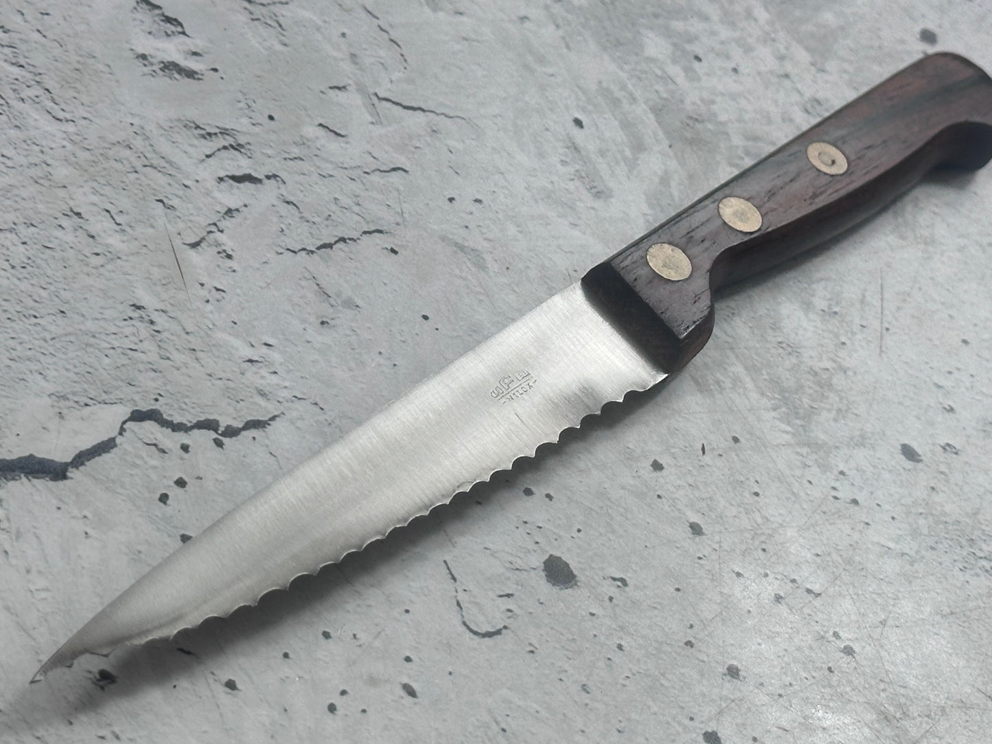 Vintage French Serrated Paring Knife 110mm Inox Steel 2127
