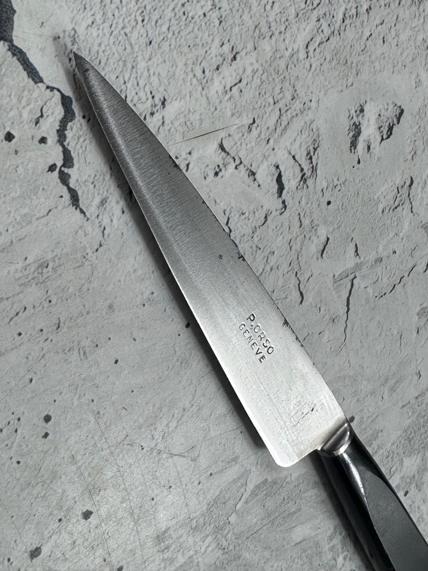 Vintage French Nogent Style Paring Knife 90mm Inox Steel POM Handle 2203