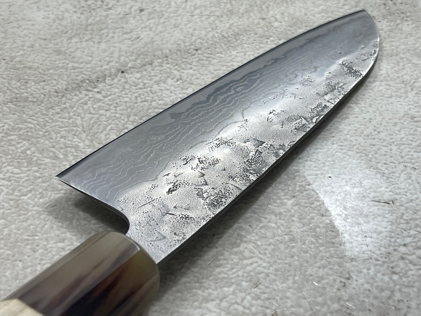 Tsunehisa SW Washiji Santoku Knife 170mm - Made in Japan 🇯🇵 Buffalo Horn Magnolia Handle