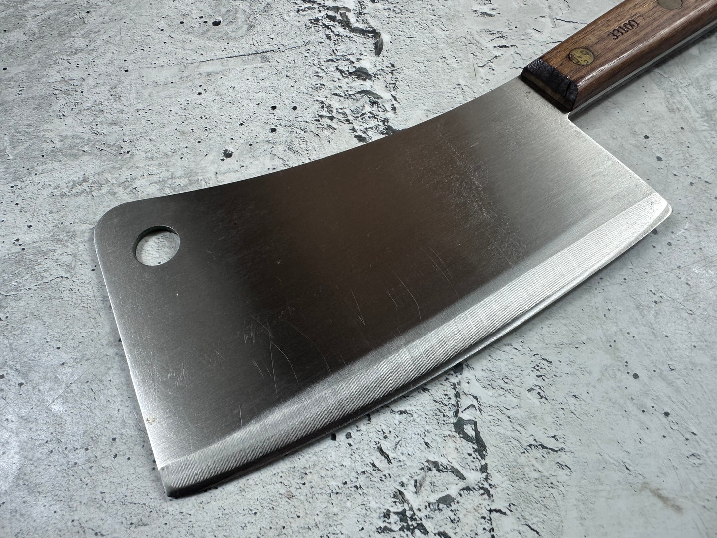 Vintage LamsonSharp Pro Butcher Cleaver Knife 180mm High Carbon Steel Made in USA 2118