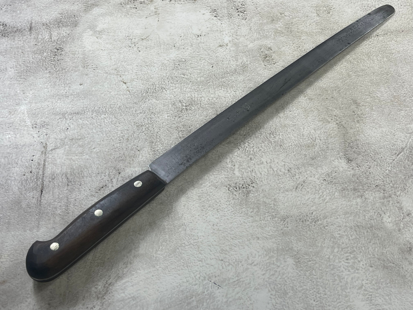 Vintage Gustav Emil Ern Flexible Brisket Knife 360mm Carbon Steel Made in Germany 🇩🇪 1910