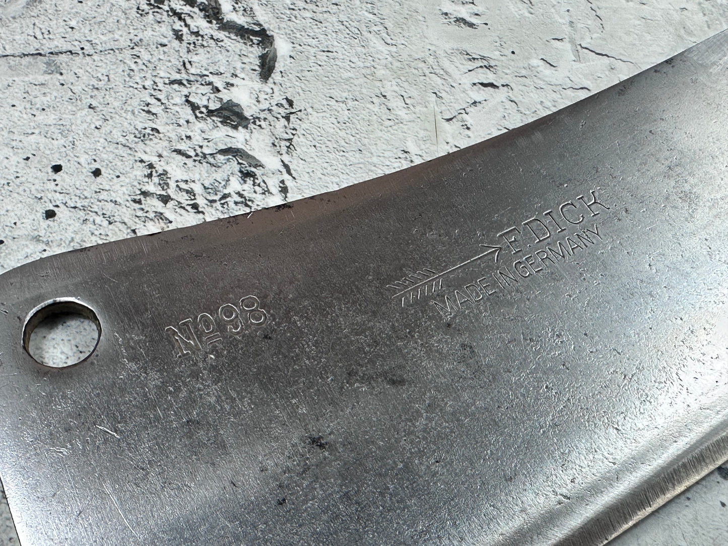 Vintage F. Dick Cleaver Knife N98 205mm Carbon Steel Made in Germany 2122