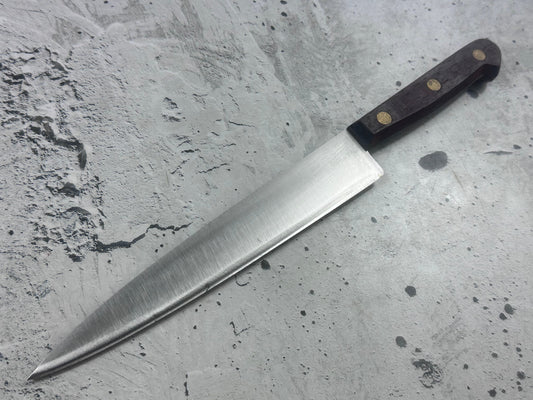 Vintage French Slicing Knife 200mm Inox Steel Wood Handle 2193