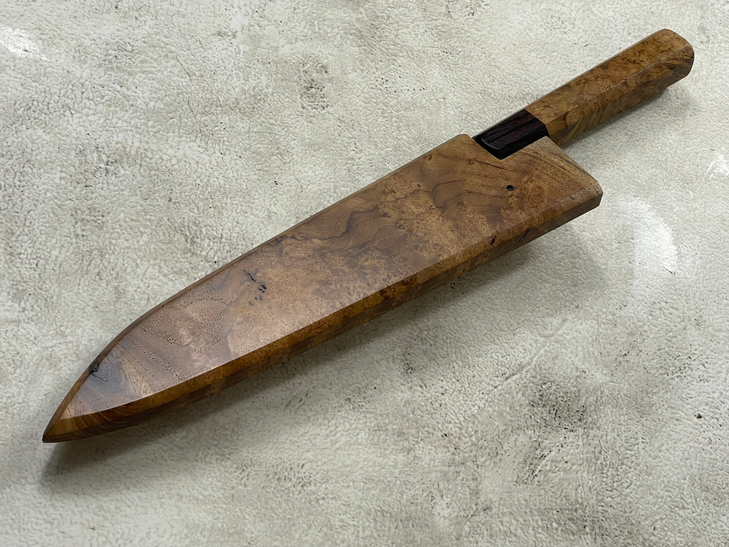 Kanefusa Gyuto 230mm Teakwood Burl & Rosewood Handle & Sheath