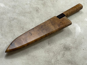 Kanefusa Gyuto 230mm Teakwood Burl & Rosewood Handle & Sheath