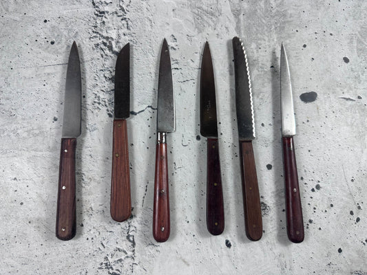 Vintage French Paring Knife Set 6x High Carbon Steel France 2021