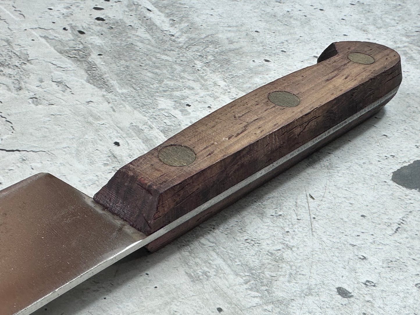 Vintage French Slicing Knife 200mm Inox Steel Wood Handle 2192