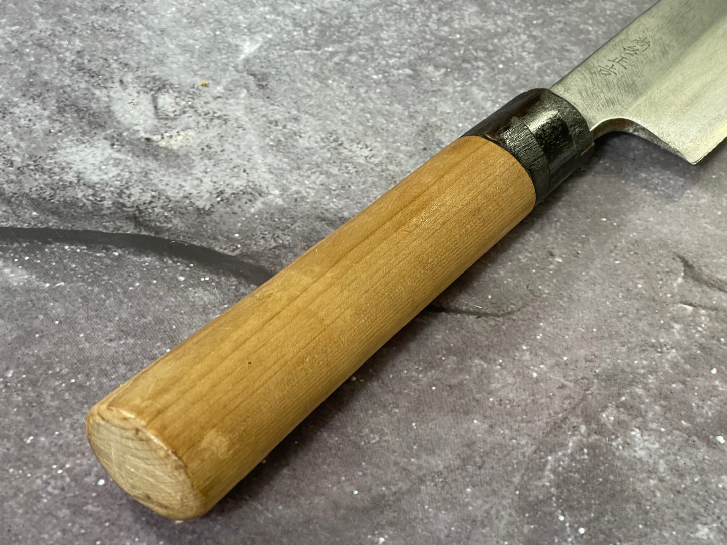 Vintage Santoku  Knife 220mm Carbon Steel Blade Made Japan  1677