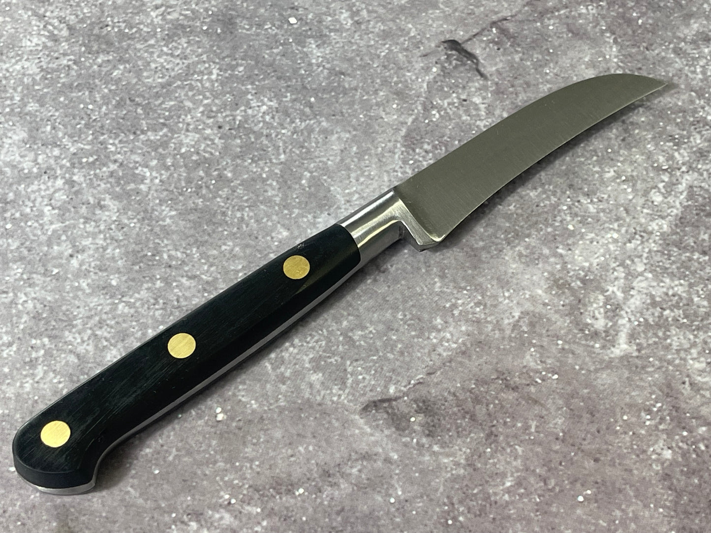 K Sabatier Curved Paring Knife 90mm - CARBON STEEL Made In France