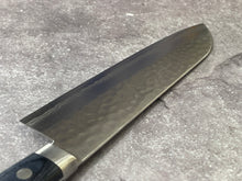 Load image into Gallery viewer, Masutani Kokuryu Santoku 170mm Blue Pakkawood Handle