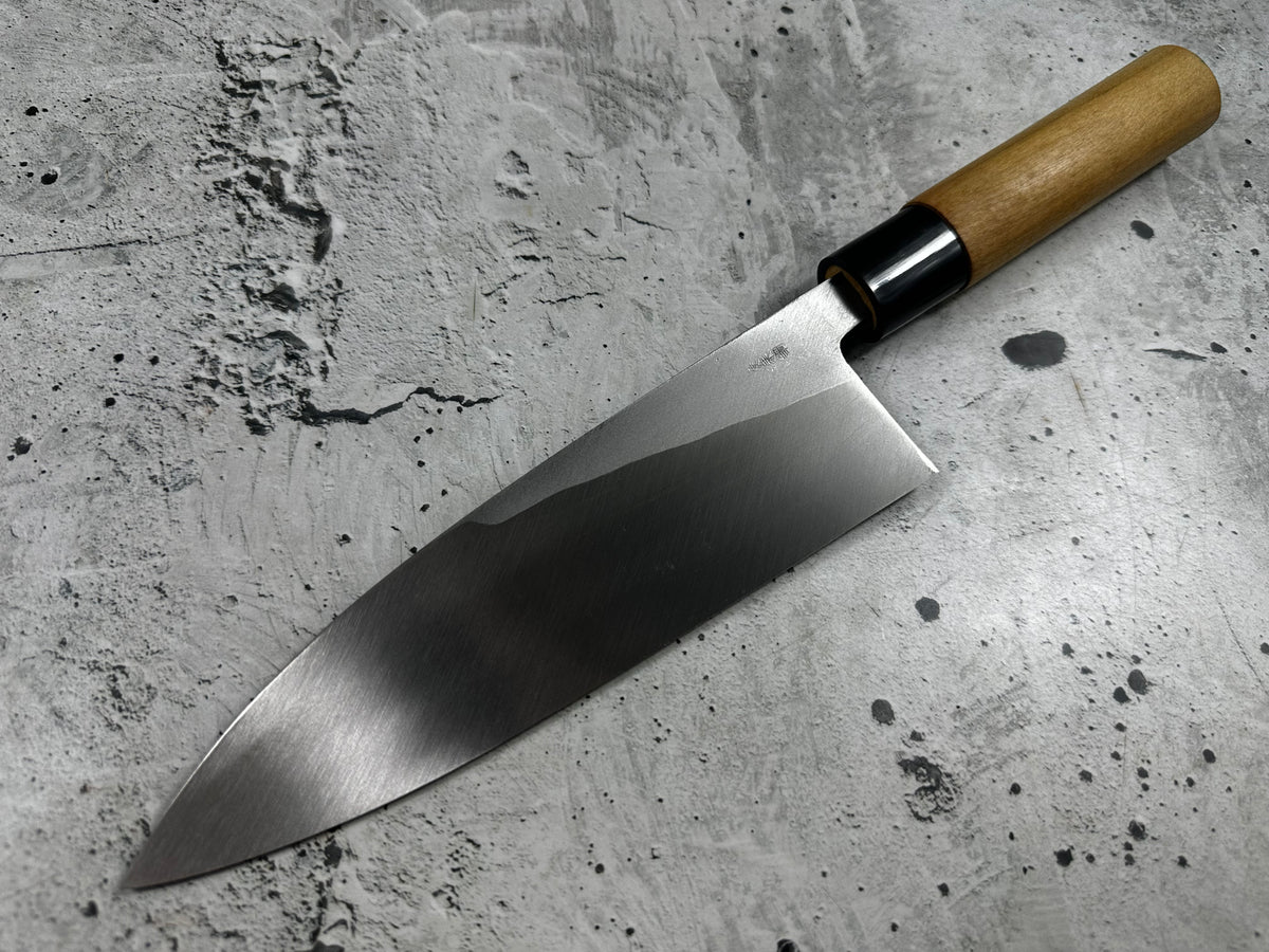 Vintage Shiromaru Deba Knife 195mm Yasugi Carbon Steel Magnolia Handle 2284