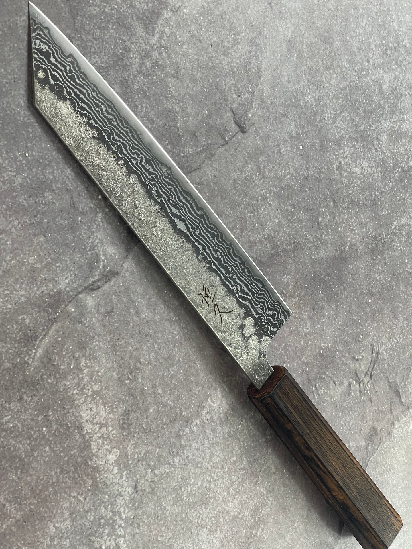 Tsunehisa 440c Damascus Nashiji Kiritsuke 210mm Oak Handle Made in Japan 🇯🇵