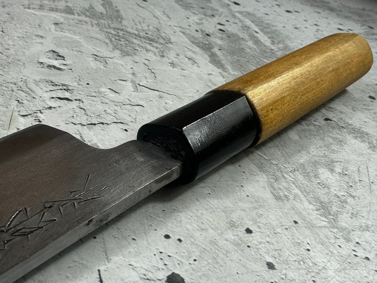 Vintage Sakai Yujiro Funayuki Knife 150mm Carbon Steel Wood Handle 2243
