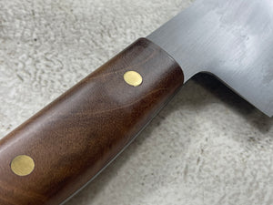 Kanefusa Full Tang Gyuto 230mm Teakwood Burl Set Brass Pins & Sheath