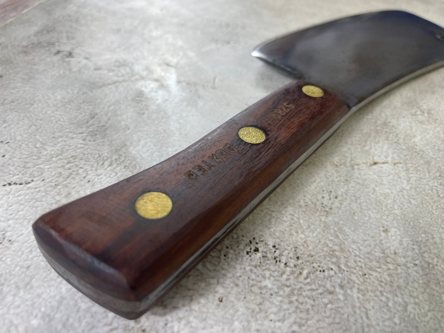 Vintage Dexter Butcher Cleaver Knife 220mm Carbon Steel Blade Made in USA 🇺🇸 1892
