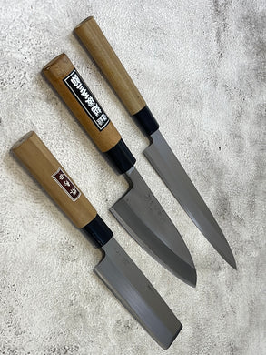 Vintage Japanese Knife Set Carbon Steel Made in Japan 🇯🇵 1321