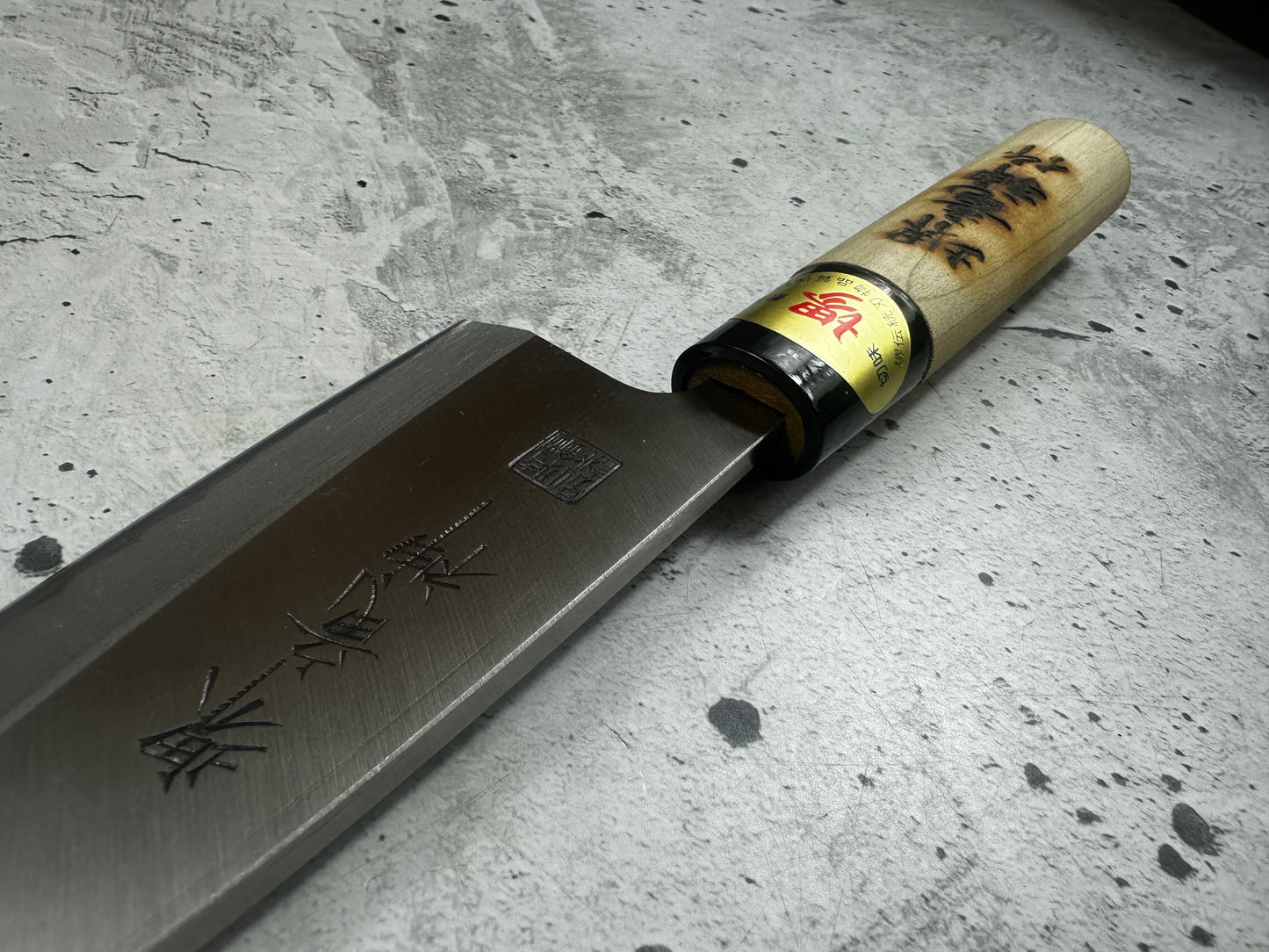 Vintage Sakai Ryujin Knife Set Carbon Steel Wood Handle Buffalo Horn 2231