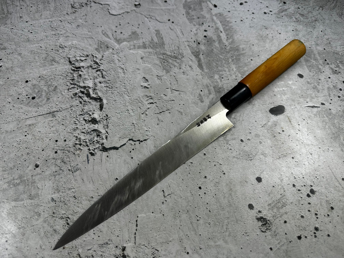 Vintage Tsunemaru Saku Yanagiba Knife 200mm Carbon Steel Magnolia Handle 2264