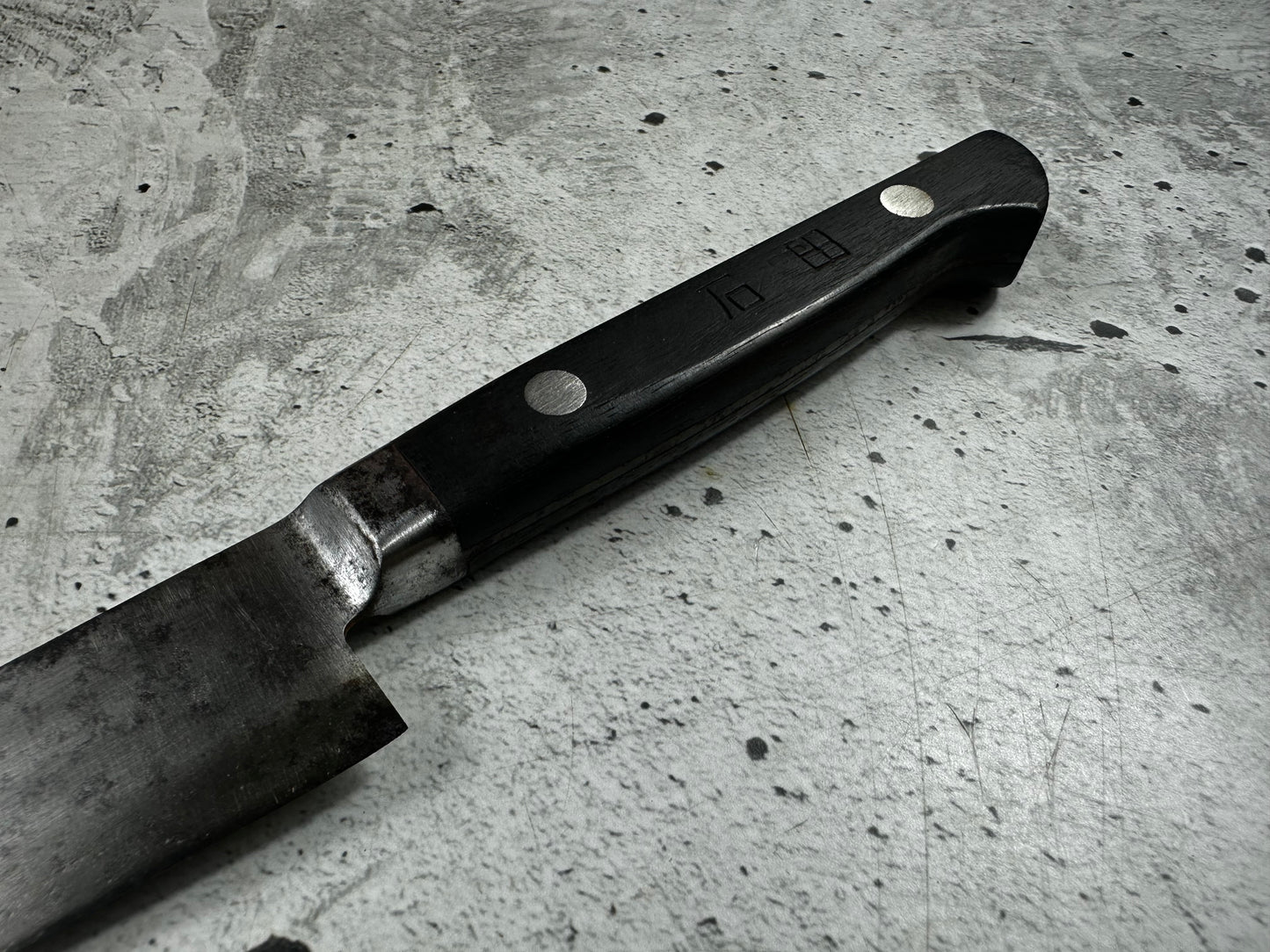 Vintage Masaaki Masateru Petty Knife 150mm Carbon Steel Western Wood Handle 2251