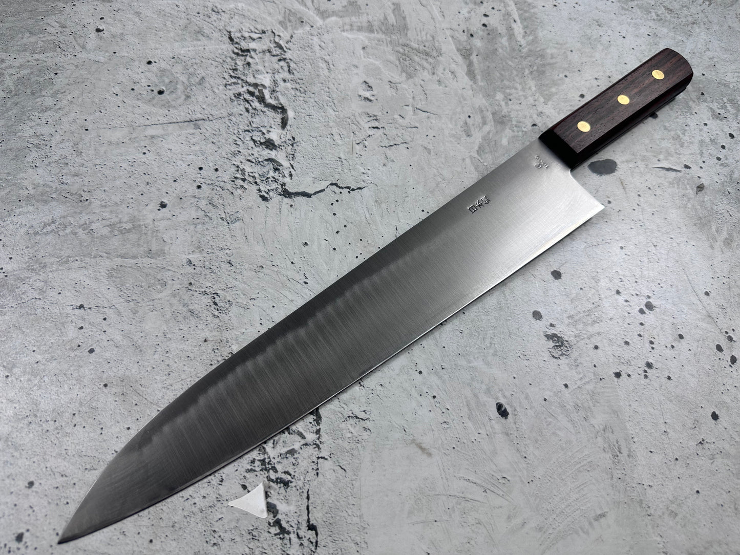 Vintage Gensukehisa Gyuto 300mm Carbon Steel Wood Handle 2239
