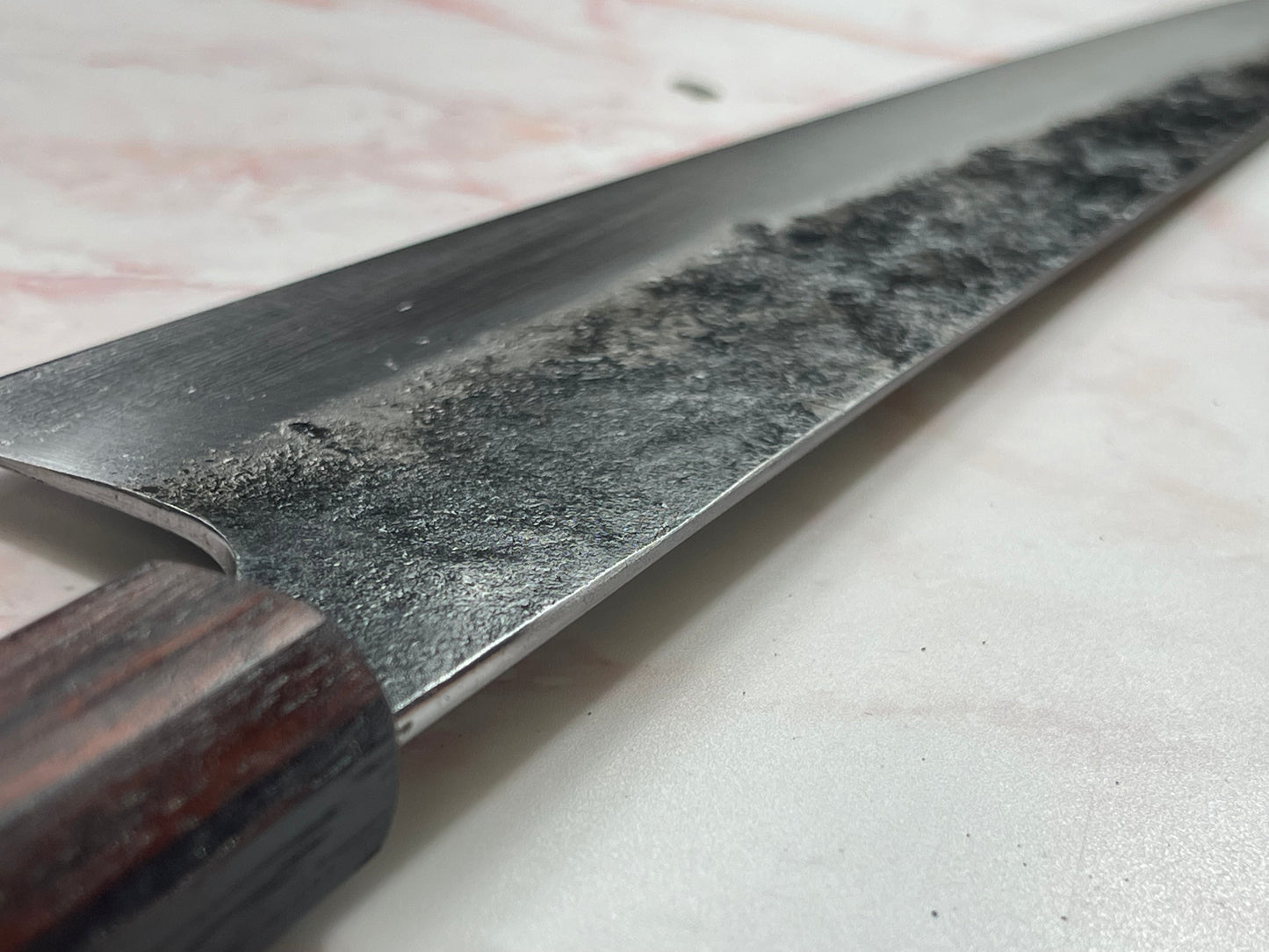 Kitchen Knives ID K-Tip Gyuto 230mm Kurouchi - Full Jatiwood Handle